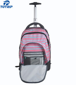 Supper capacity Wheeled Girls business carry on Luggage rolling backpack