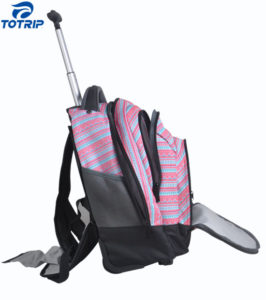 Supper capacity Wheeled Girls business carry on Luggage rolling backpack
