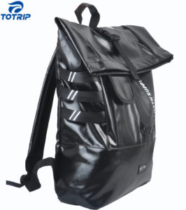 Casual waterproof tarpaulin rolltop Street Laptop Daypack Bag