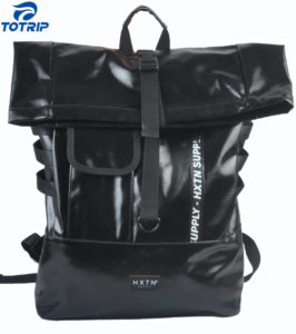 Casual waterproof tarpaulin rolltop Street Laptop Daypack Bag